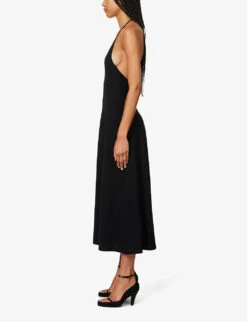 Raysha Slim-fit Stretch-cotton Maxi Dress -Whistles Closet Shop R04204564 BLACK ALT02