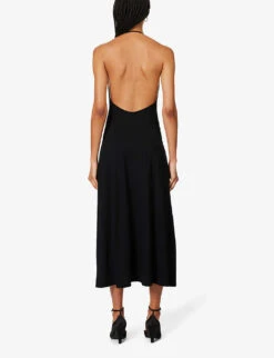 Raysha Slim-fit Stretch-cotton Maxi Dress -Whistles Closet Shop R04204564 BLACK ALT03