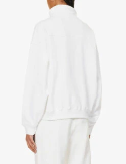 Tennis Club Logo-print Quarter-zip Cotton Sweatshirt 8 Tennis Club Logo-print Quarter-zip Cotton Sweatshirt -Whistles Closet Shop R04205025 WHITE ALT03