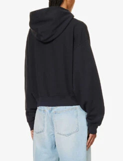 Vendome Logo-print Relaxed-fit Cotton Hoody 8 Vendome Logo-print Relaxed-fit Cotton Hoody -Whistles Closet Shop R04205038 BLACK ALT03