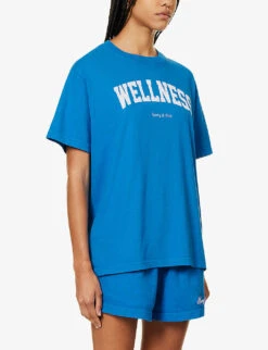 Wellness Ivy Logo-print Regular-fit Cotton-jersey T-shirt 7 Wellness Ivy Logo-print Regular-fit Cotton-jersey T-shirt -Whistles Closet Shop R04205118 ROYALBLUEWHITE ALT02