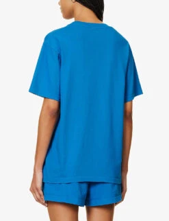 Wellness Ivy Logo-print Regular-fit Cotton-jersey T-shirt 8 Wellness Ivy Logo-print Regular-fit Cotton-jersey T-shirt -Whistles Closet Shop R04205118 ROYALBLUEWHITE ALT03