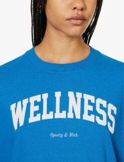 Wellness Ivy Logo-print Regular-fit Cotton-jersey T-shirt 9 Wellness Ivy Logo-print Regular-fit Cotton-jersey T-shirt -Whistles Closet Shop R04205118 ROYALBLUEWHITE ALT04