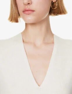 ME AND EM V-neck Relaxed-fit Wool-blend Vest 11 ME AND EM V-neck Relaxed-fit Wool-blend Vest -Whistles Closet Shop R04205688 CREAM ALT05