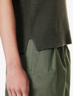 ME AND EM Turtle-neck Wool And Cashmere-blend Vest -Whistles Closet Shop R04205690 INTENSEOLIVE ALT06